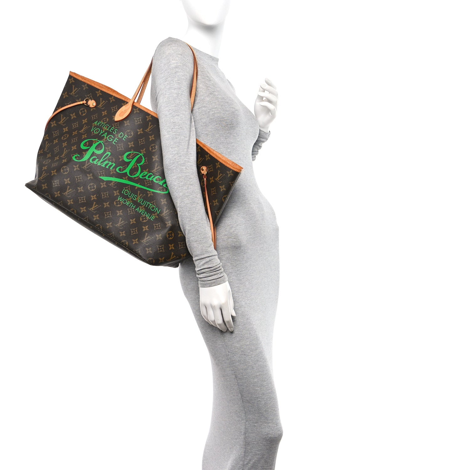Louis Vuitton Monogram Palm Beach Neverfull GM Green 2 of 10