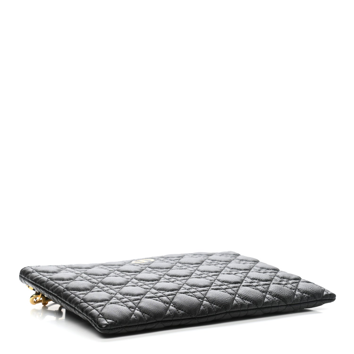 Christian Dior Supple Calfskin Cannage Large Caro Daily Pouch Black 4 of 7