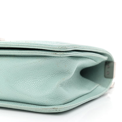 Chanel Caviar Chevron Quilted Medium Boy Flap Light Blue 11 of 12