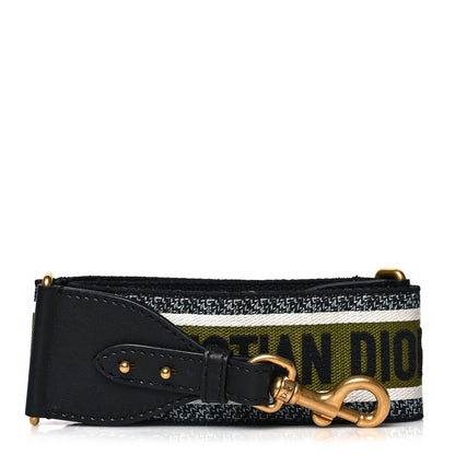 Christian Dior Canvas Embroidered Shoulder Strap Green 1 of 5