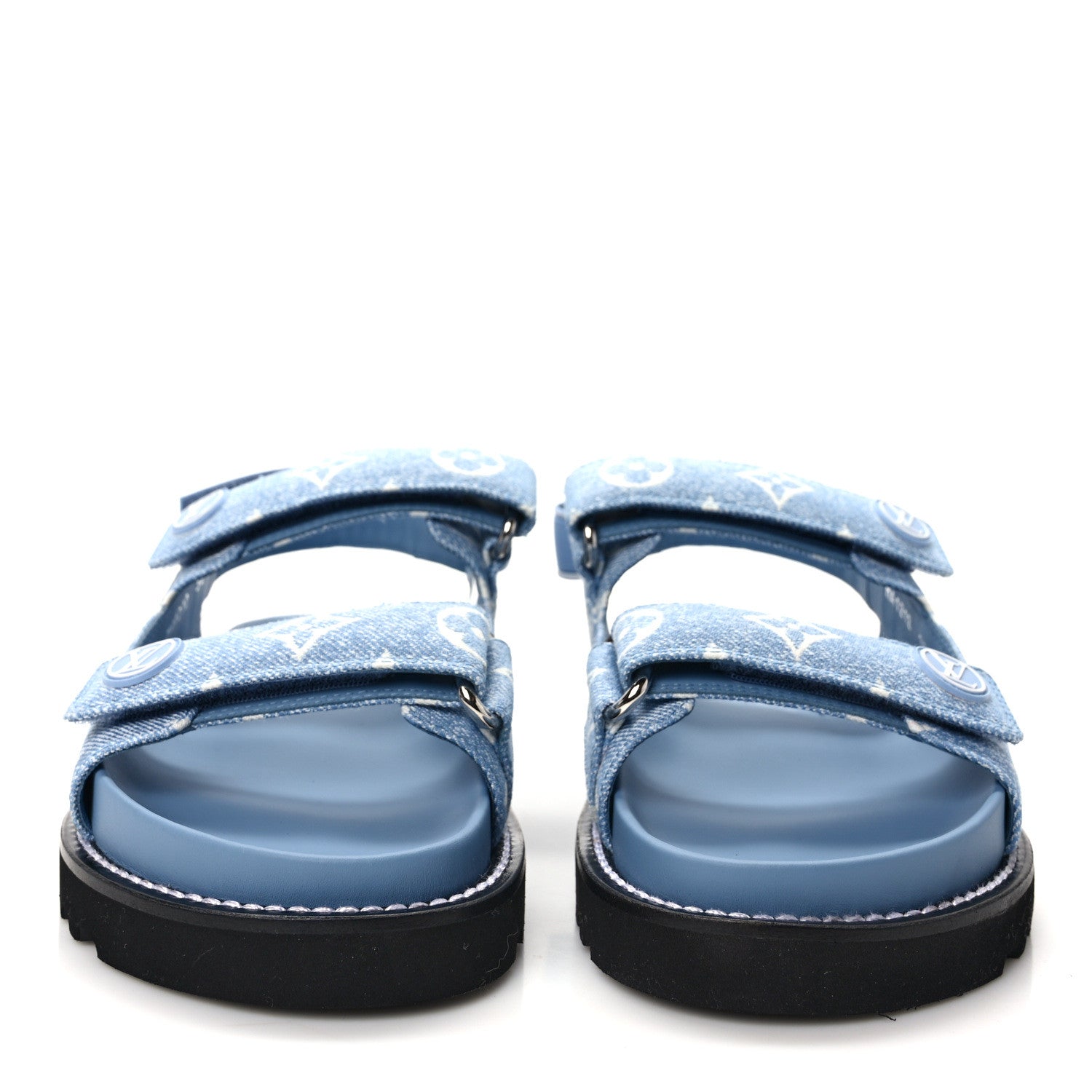 Louis Vuitton Monogram Denim Paseo Flat Comfort Sandals 39 Light Blue 2 of 8