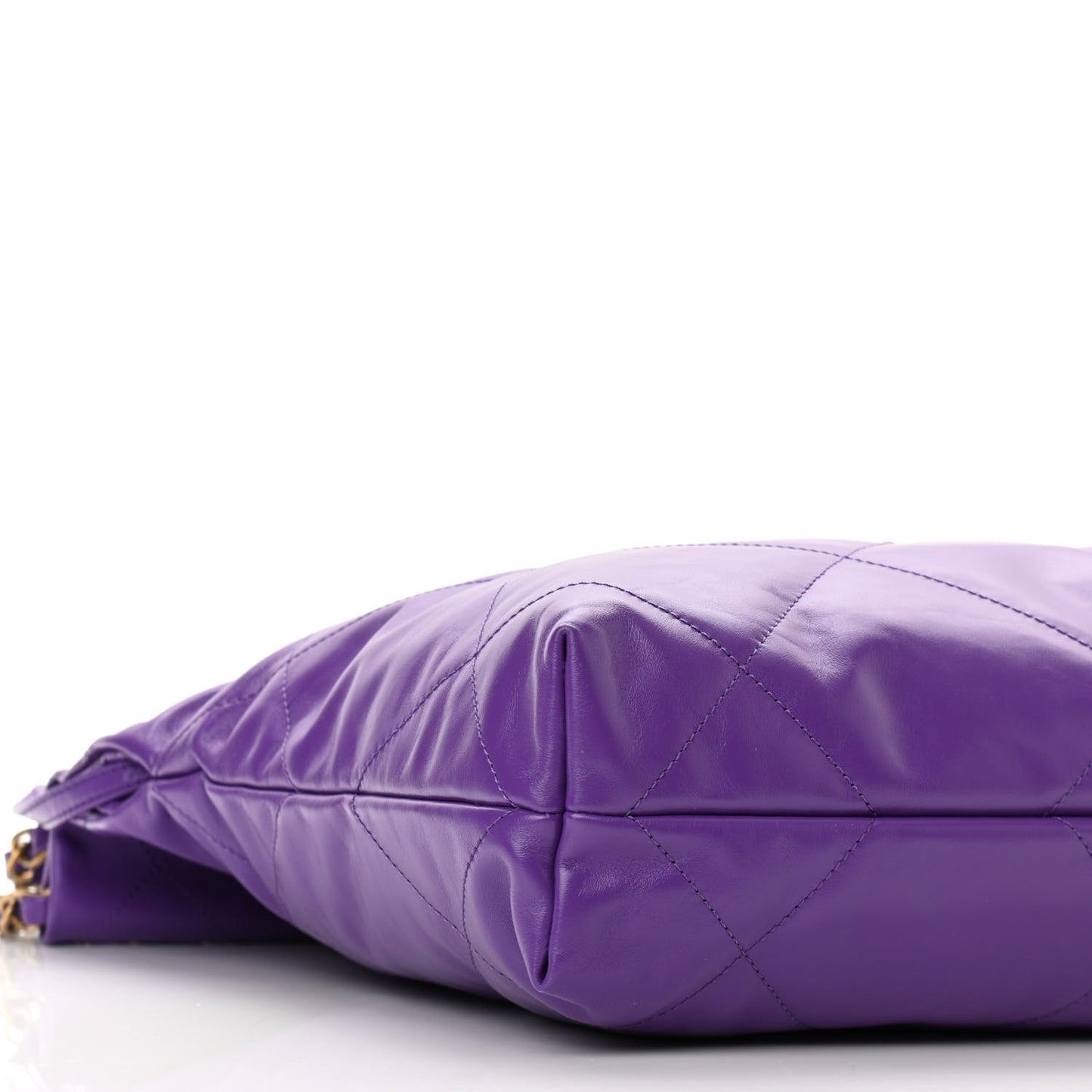 Shiny Calfskin Quilted Small Chanel 22 Purple