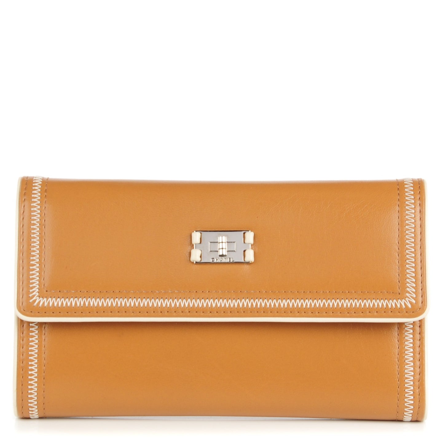 Lambskin Large Flap Wallet Dark Beige