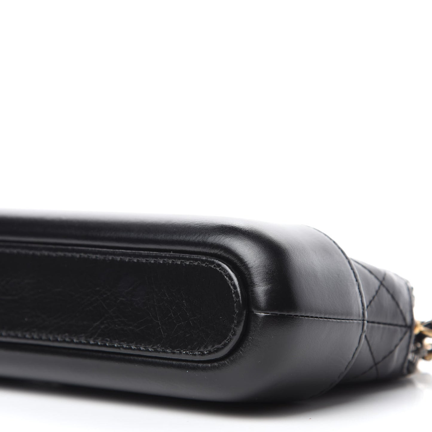 Aged Calfskin Quilted Small Gabrielle Clutch With Chain Black