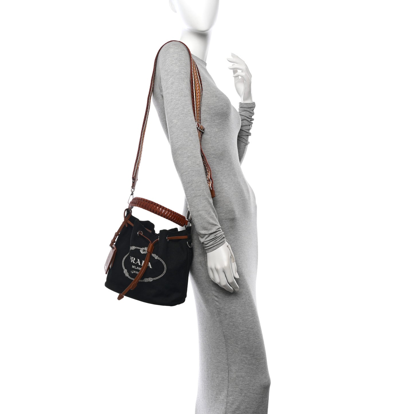 Canapa Logo Bucket Bag Black Cognac