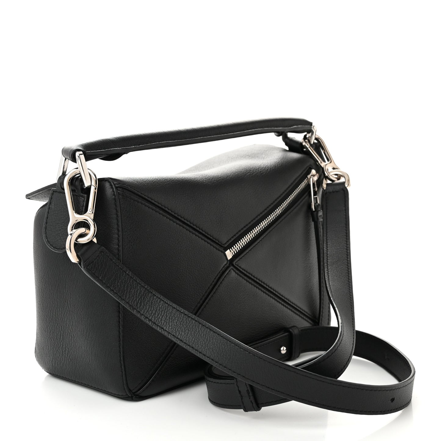 Calfskin Small Puzzle Bag Black