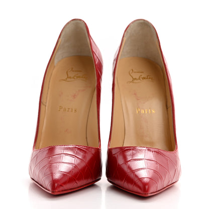 Christian Louboutin Calfskin Alligator Embossed So Kate 120 Pumps 38.5 Loubi 2 of 8