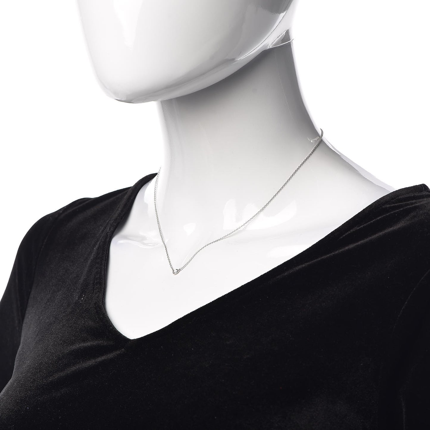 Platinum Diamond .12ct Elsa Peretti Diamonds by the Yard Pendant Necklace