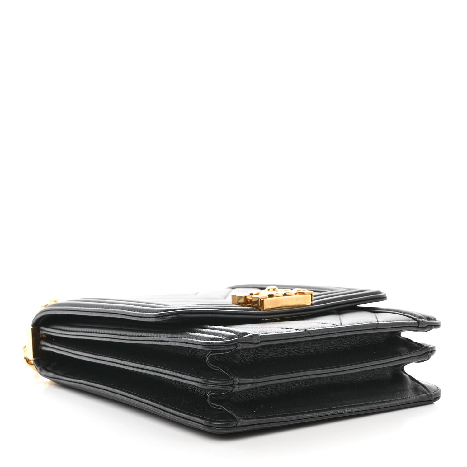 Chanel Calfskin Chrevron Quilted North South Boy Flap Black 4 of 10