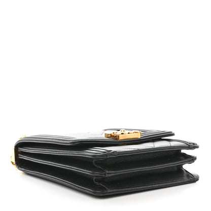 Chanel Calfskin Chrevron Quilted North South Boy Flap Black 4 of 10