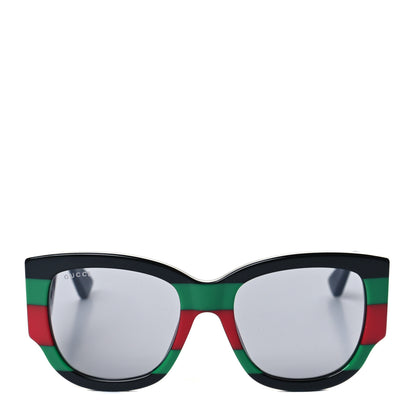 Gucci Acetate Web Oversized Frame Rectangle Sunglasses GG0276S Black Multicolor 2 of 8