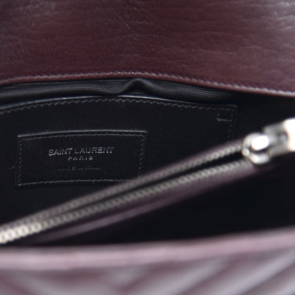 Saint Laurent Sheepskin Matelasse Chevron Monogram Medium College Bag Amaranto 7 of 12