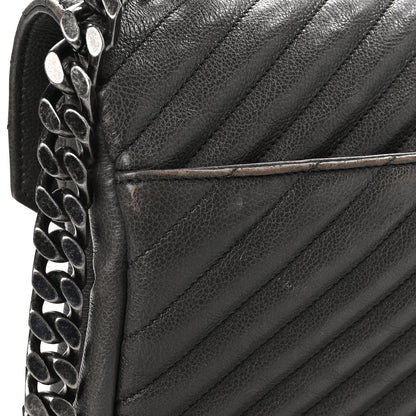 Saint Laurent Sheepskin Matelasse Chevron Monogram Large College Satchel Dark Anthracite 11 of 13