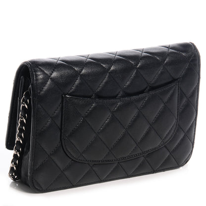 Chanel Lambskin Quilted Wallet On Chain WOC Black 3 of 8