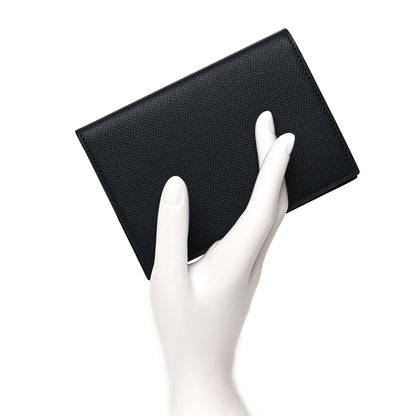 Hermes Epsom M2 Magellan Passport Holder Black Bleu Nuit 2 of 6