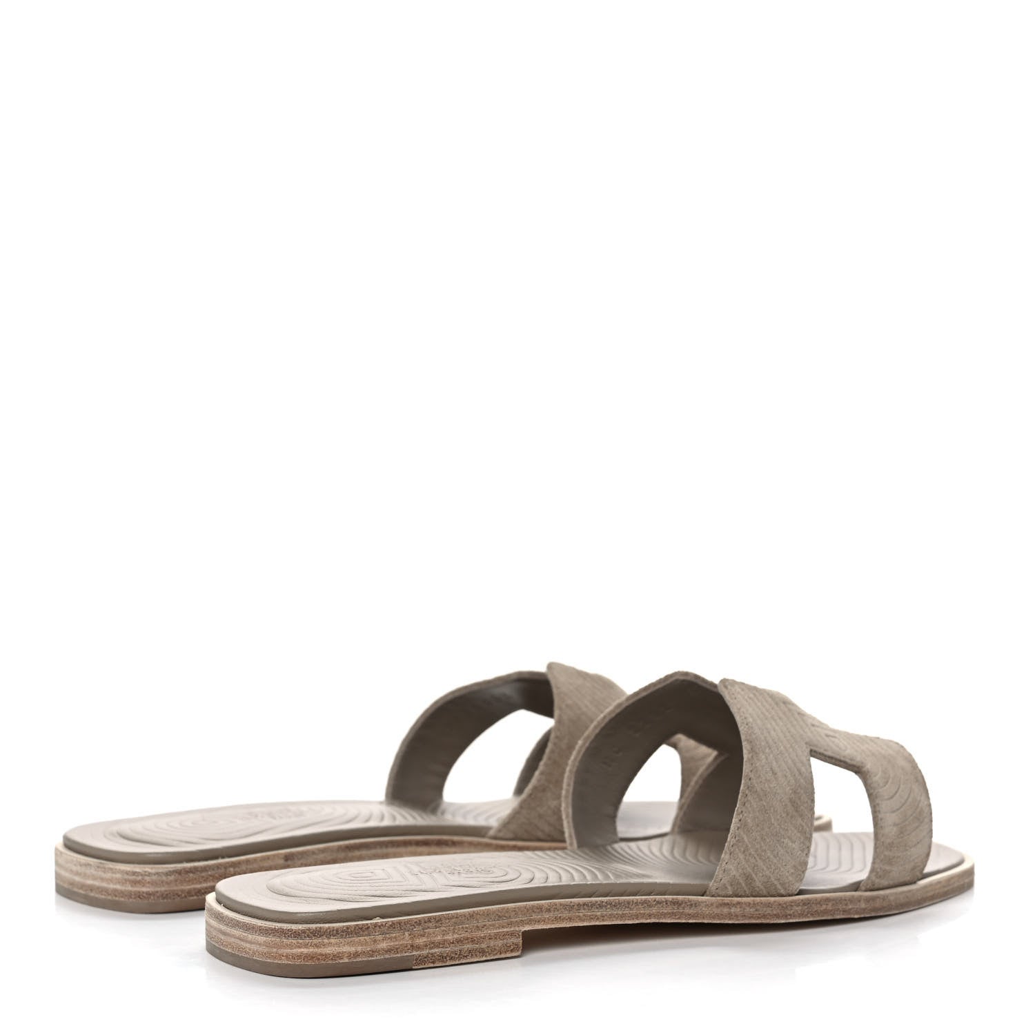 Hermes Chevre Velours Vibrato Oran Sandals 37 Beige Sable 4 of 10