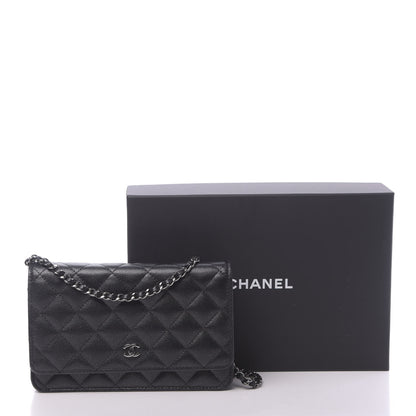 Chanel Iridescent Caviar Quilted Wallet On Chain WOC Black 12 of 12