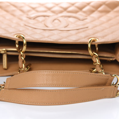 Chanel Caviar Quilted Grand Shopping Tote GST Beige 10 of 17