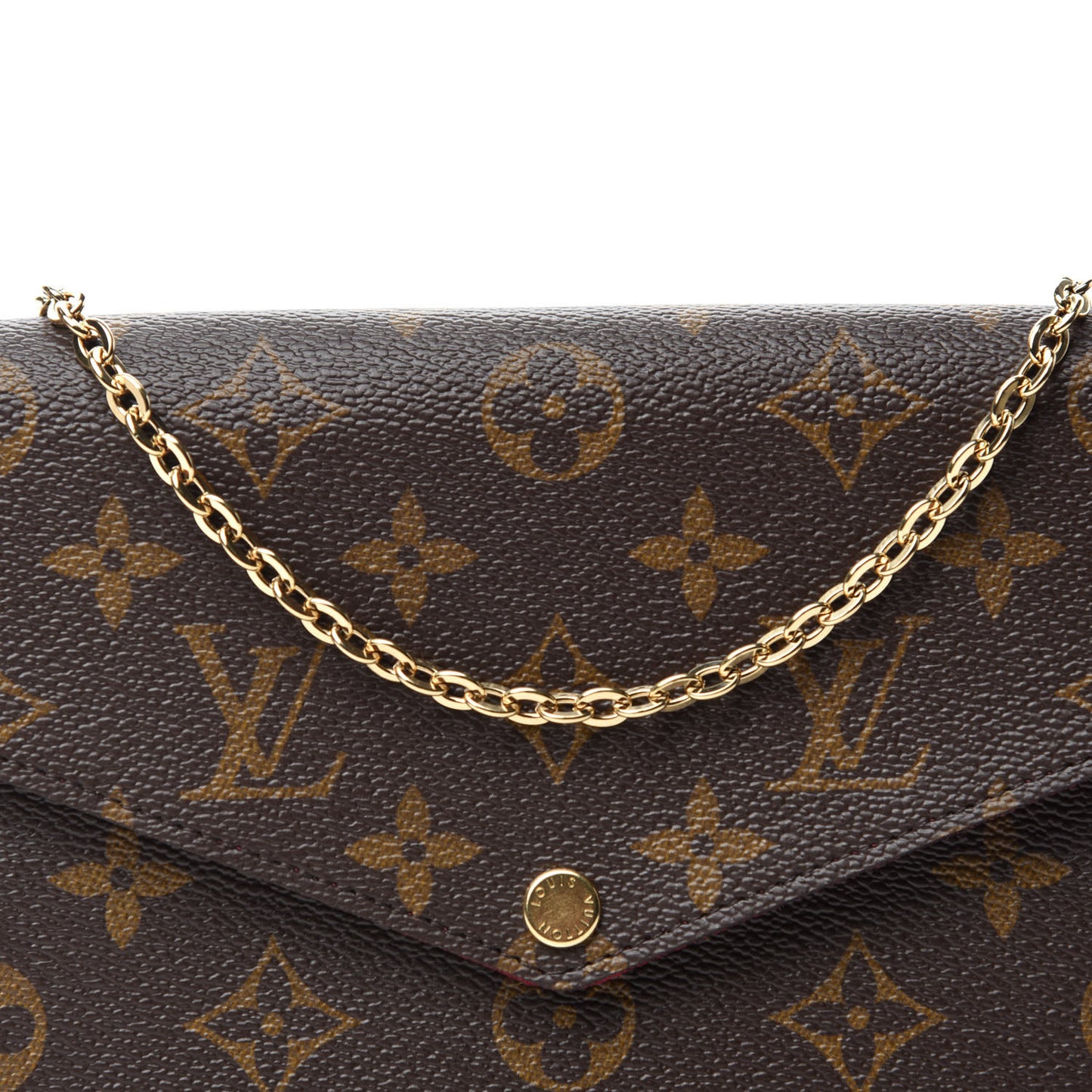 Monogram Pochette Felicie Chain Wallet Fuchsia