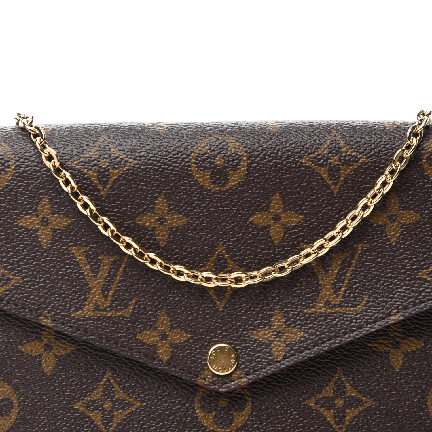 Louis Vuitton Monogram Pochette Felicie Chain Wallet Fuchsia 10 of 11