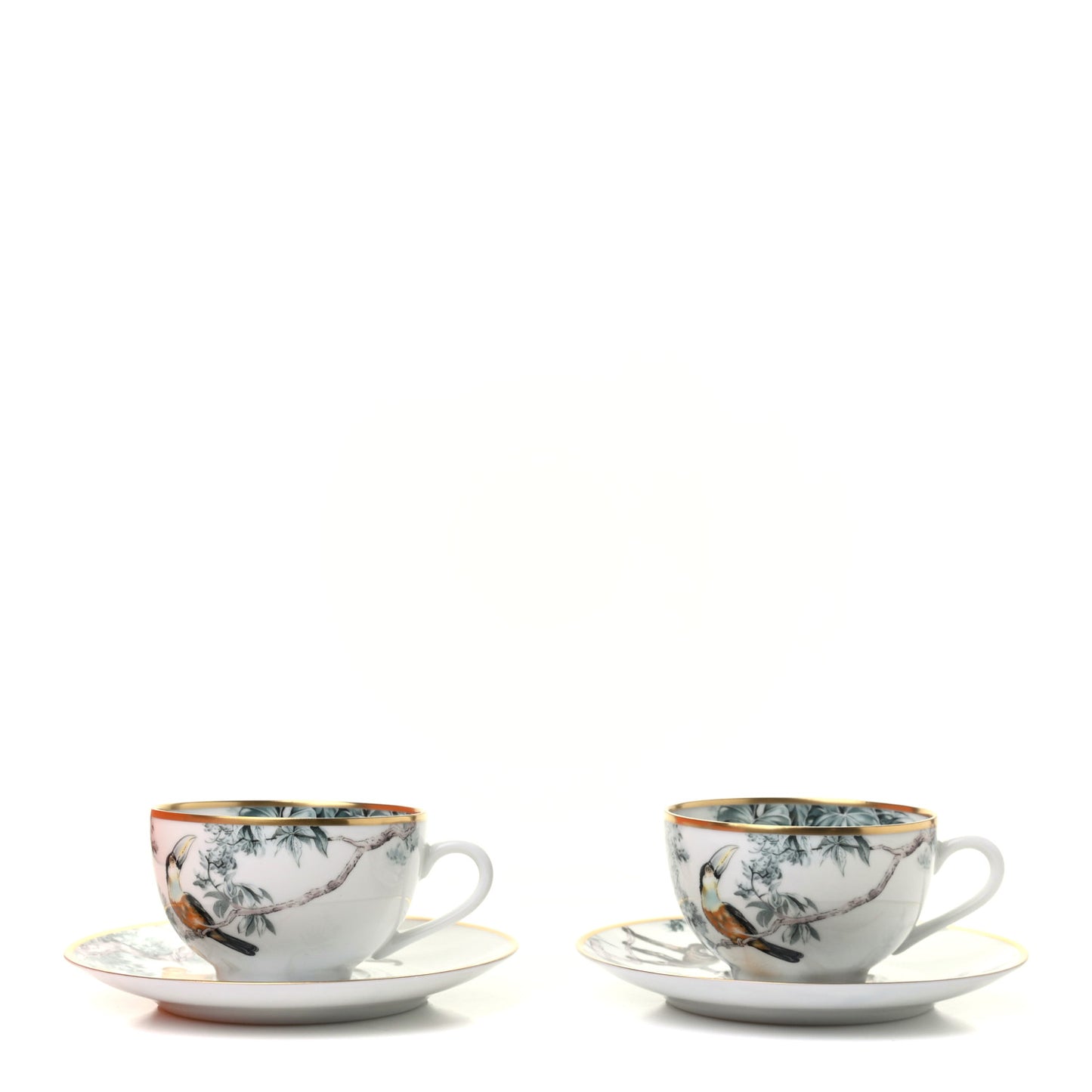 Porcelain Carnets d'Equateur Tea Cup and Saucer Set of 2