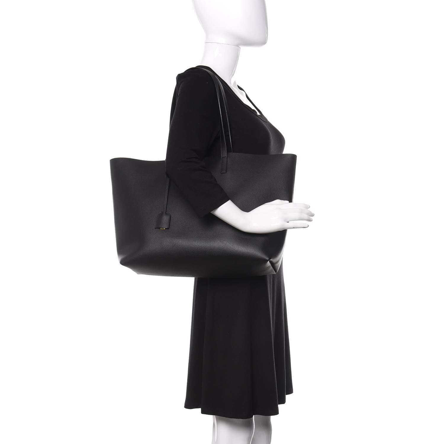 Saint Laurent Calfskin Large Shopping Tote Black 2 of 10