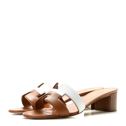 Hermes Calfskin Oasis Sandals 41 Gold White 2 of 11