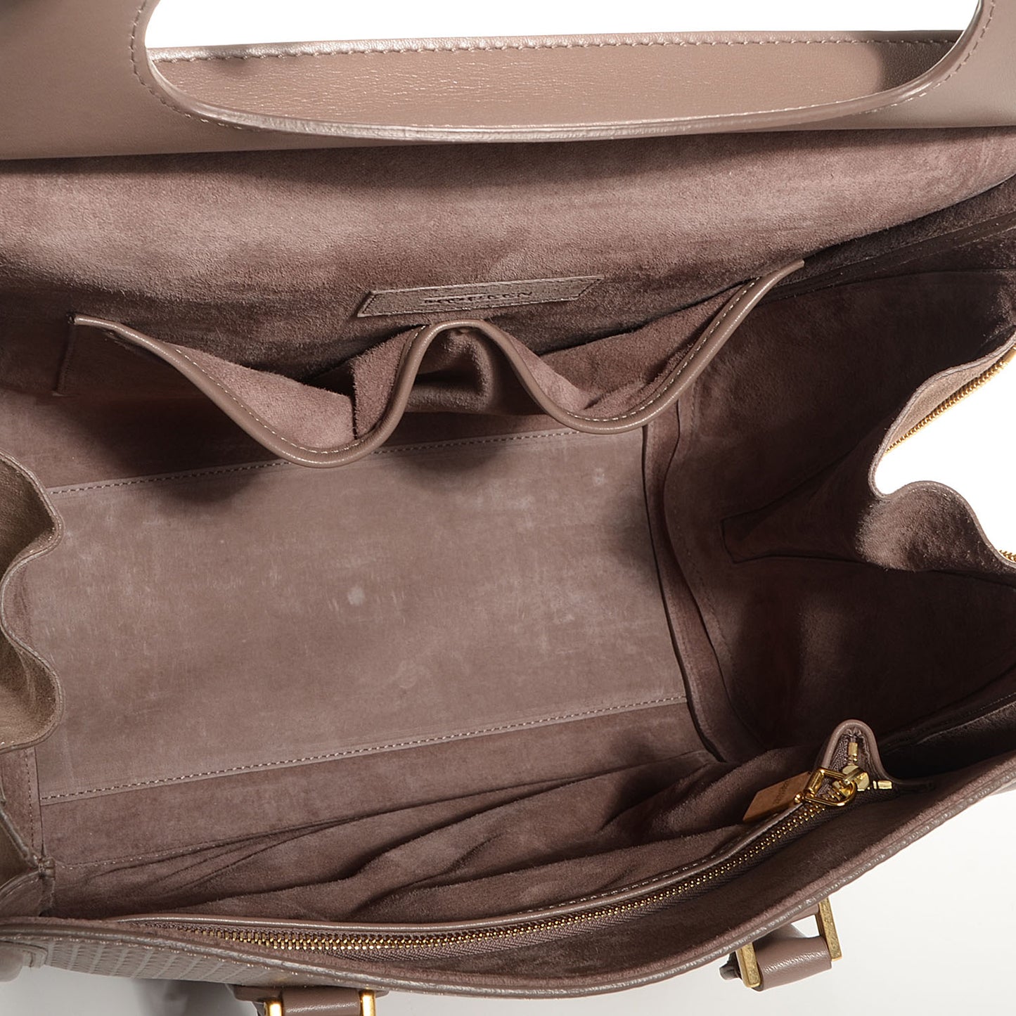 Calfskin Embossed Suede Large Heroine Tan