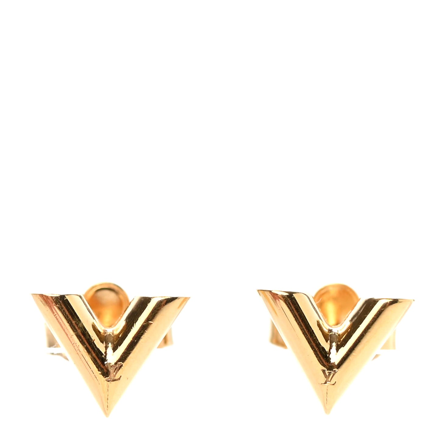 Brass Essential V Stud Earrings Gold