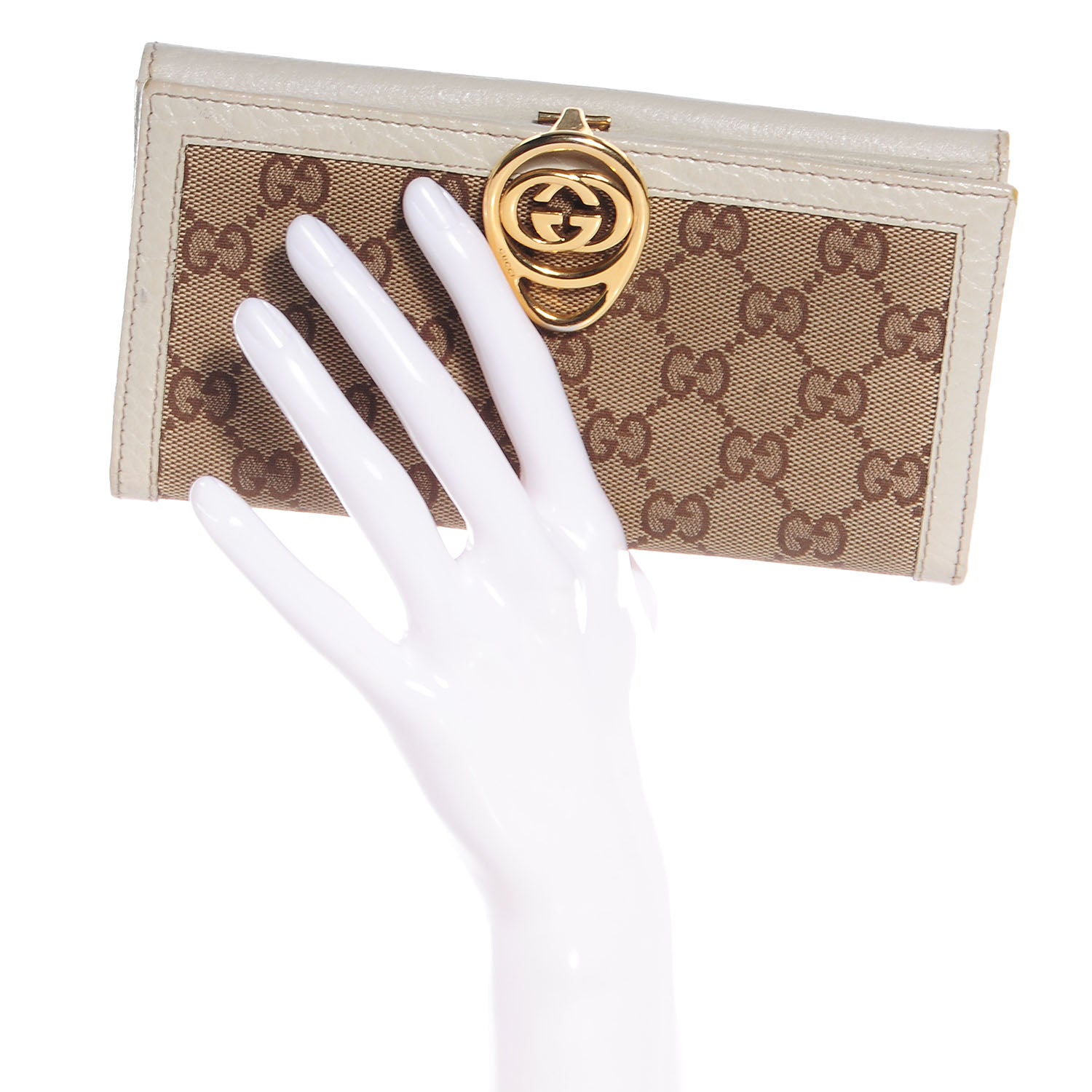 Gucci Monogram Interlocking GG Continental Wallet Off White 2 of 7