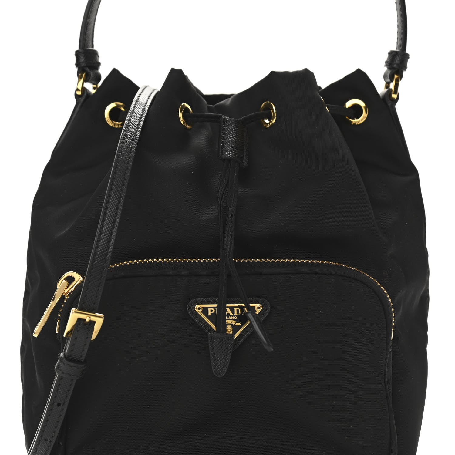 Prada Re-Nylon Duet Drawstring Shoulder Bag Black 8 of 10