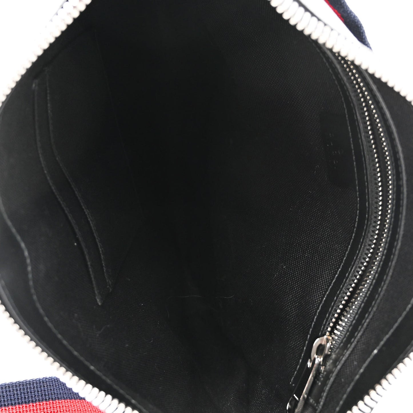 GG Supreme Monogram Appia Calfskin Web Flat Messenger Bag Black Grey