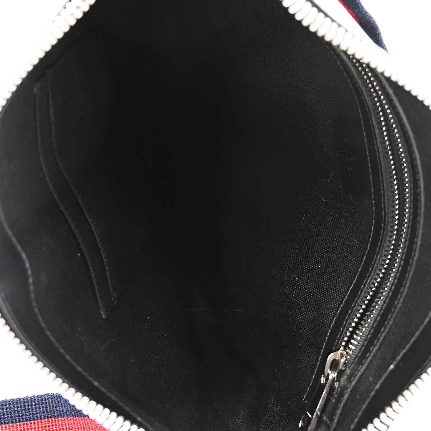 Gucci GG Supreme Monogram Appia Calfskin Web Flat Messenger Bag Black Grey 5 of 10