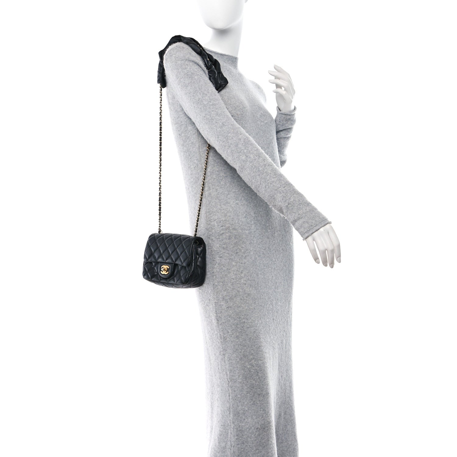 Chanel Lambskin Quilted Mini Romance Square Flap Black 2 of 10