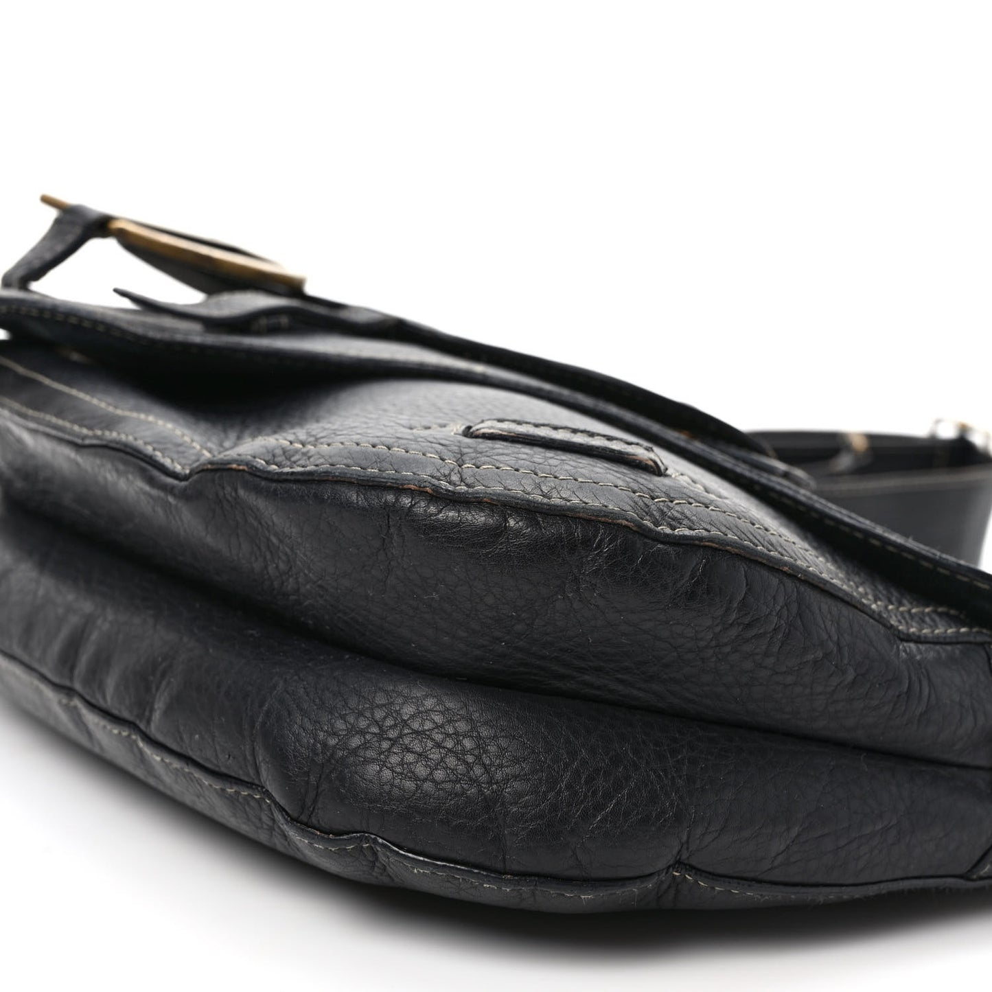 Calfskin Double Saddle Bag Black