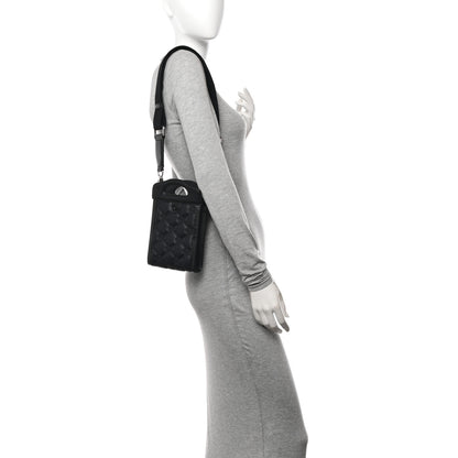 Gucci Nylon Calfskin Enamel GG Matelasse Mini Top Slip Handle Crossbody Bag Black 2 of 10