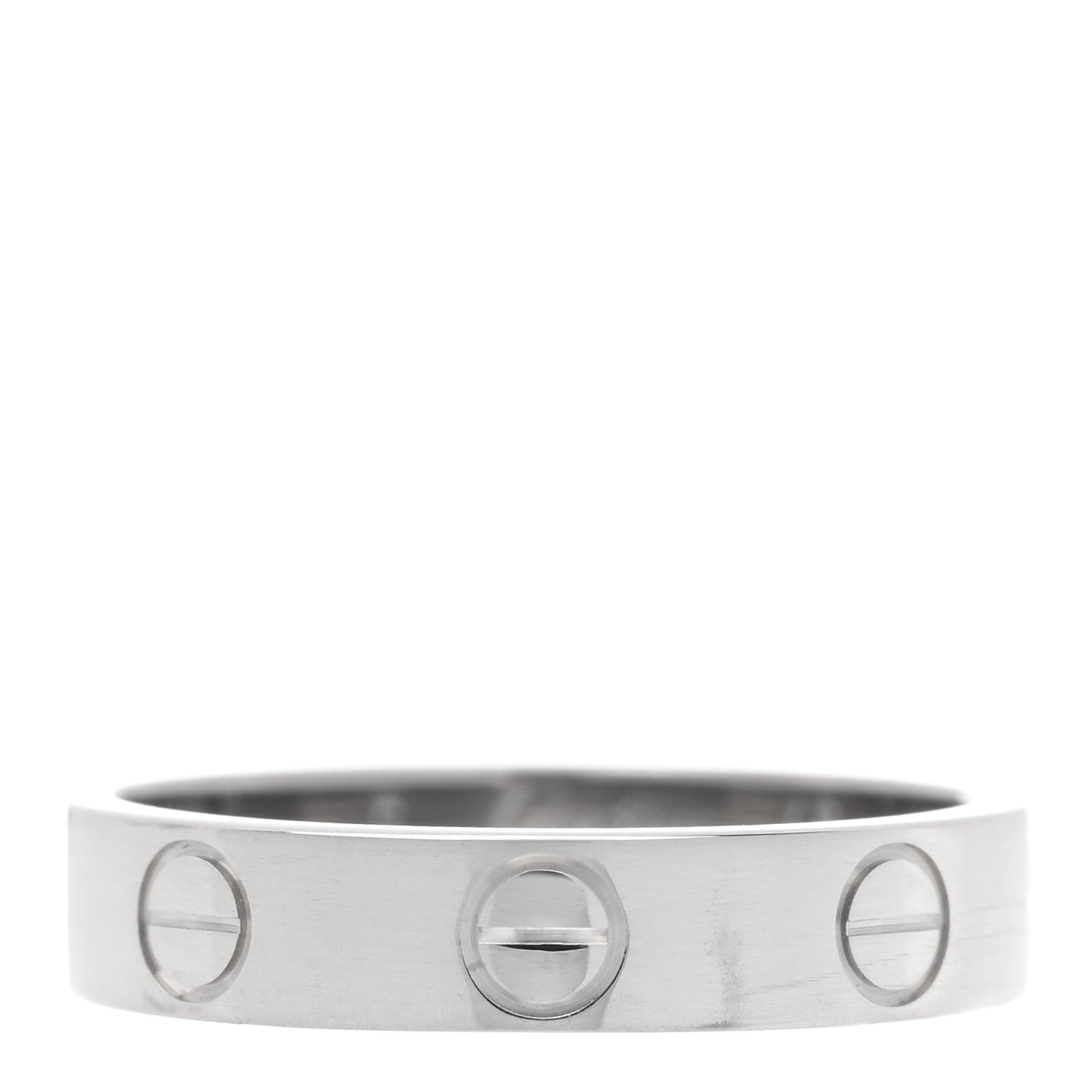 Cartier 18K White Gold 3.5mm LOVE Wedding Band Ring 48 4.5 1 of 4