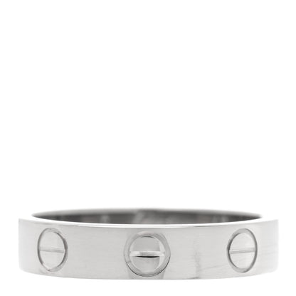 Cartier 18K White Gold 3.5mm LOVE Wedding Band Ring 48 4.5 1 of 4