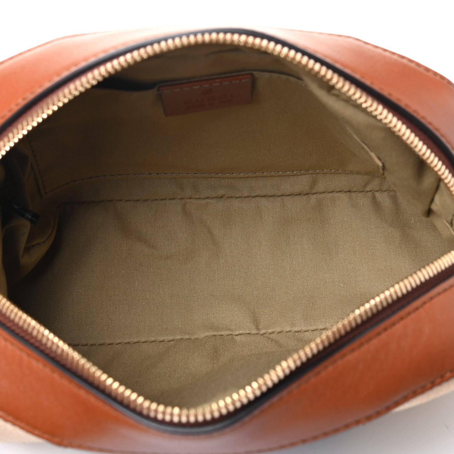 Vintage Canvas Web Shoulder Bag Sand Cuir