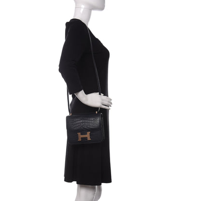 Hermes Matte Alligator Constance 18 Bleu Indigo 2 of 21