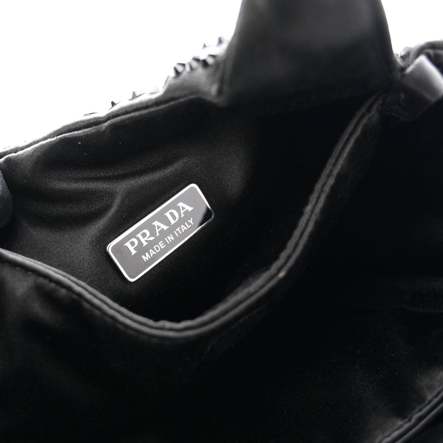 Satin Crystal Soft Padded Small Double Handled Shoulder Bag Black