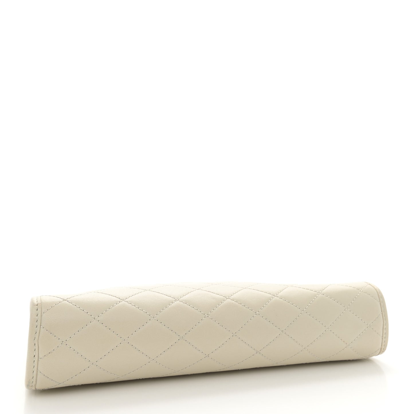 Lambskin Quilted Monogram Baby Victoire Chain Clutch Blanc Vintage
