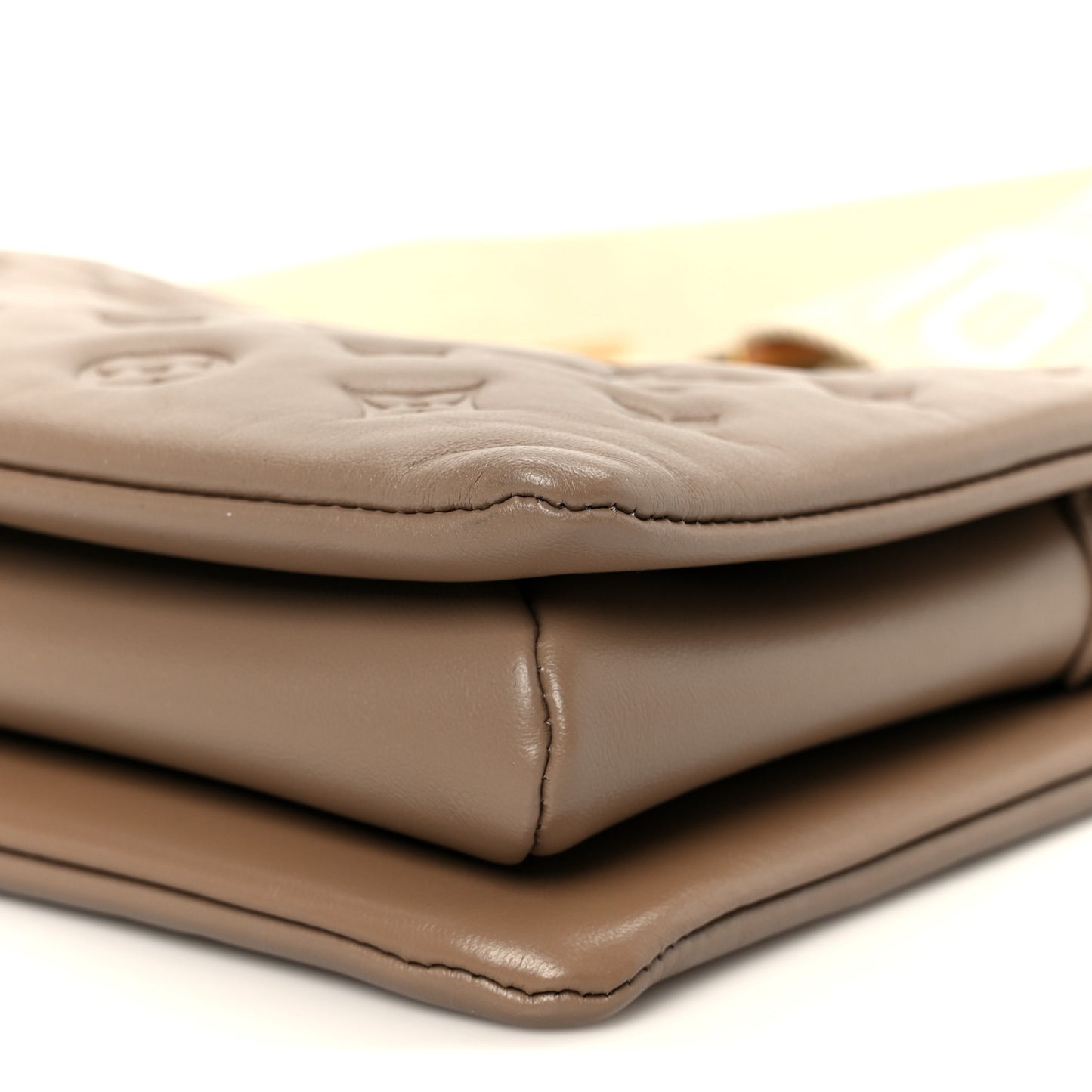 Lambskin Embossed Monogram Coussin PM Taupe