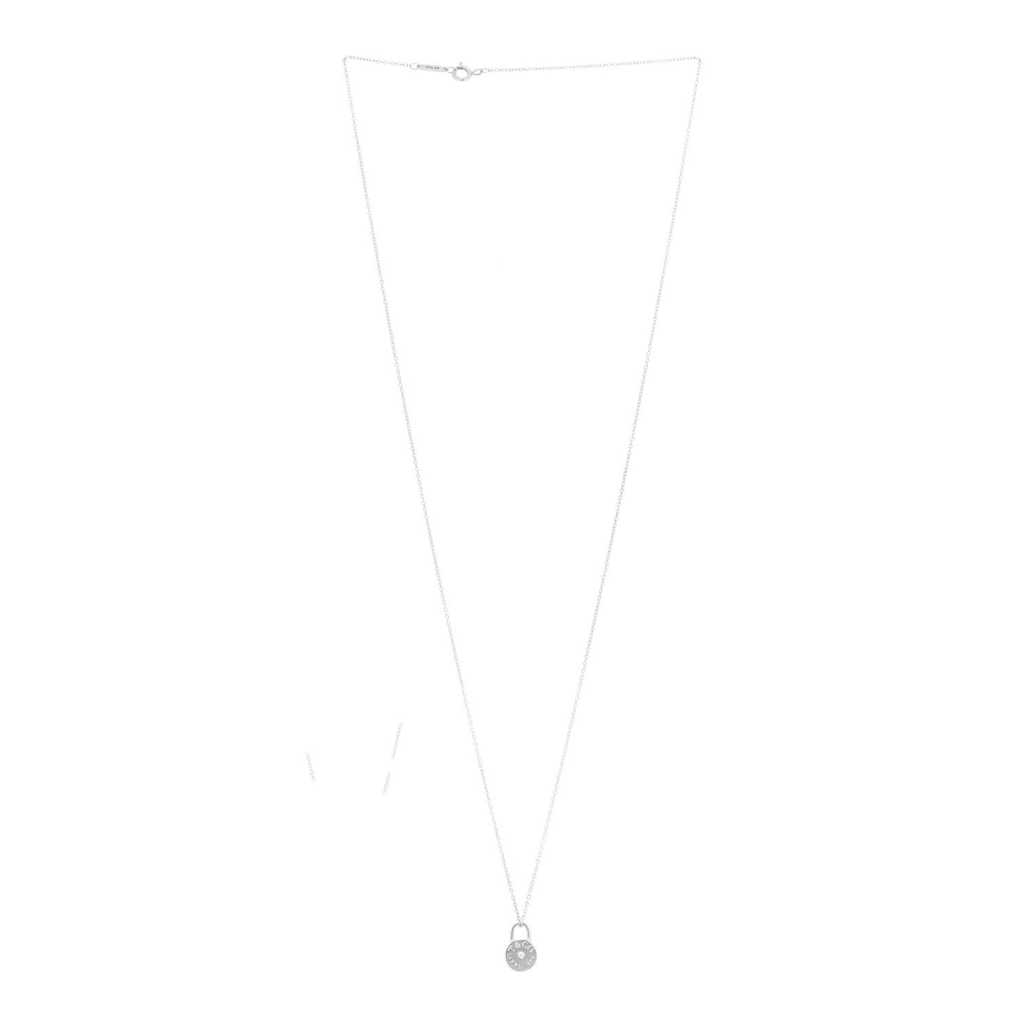 Sterling Silver Diamond 1837 Circle Lock Necklace