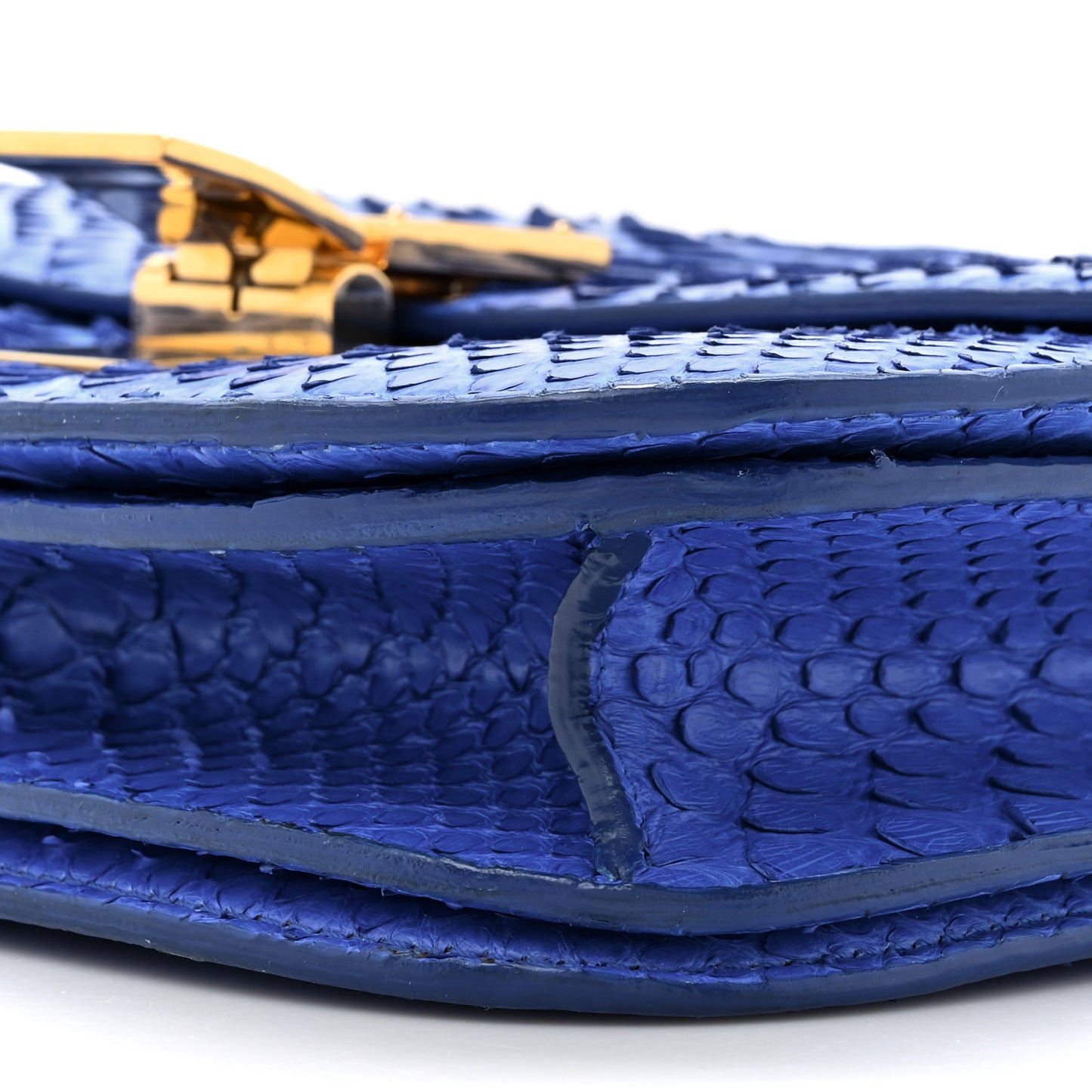 Snakeskin Medium Classic Box Flap Blue
