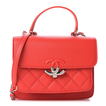 Chanel Lambskin Quilted Small CC Box Top Handle Flap Red 1 of 10