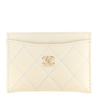 Chanel Caviar Quilted Card Holder White 1 of 8