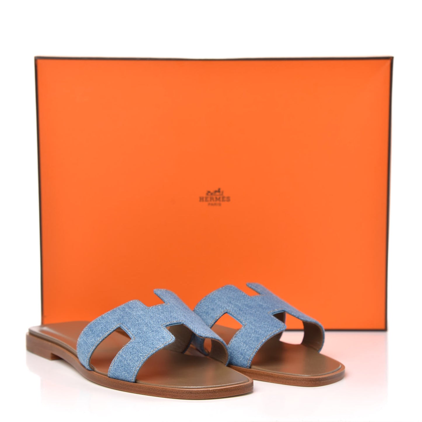 Denim Canvas Oran Sandals 36 Bleu Clair