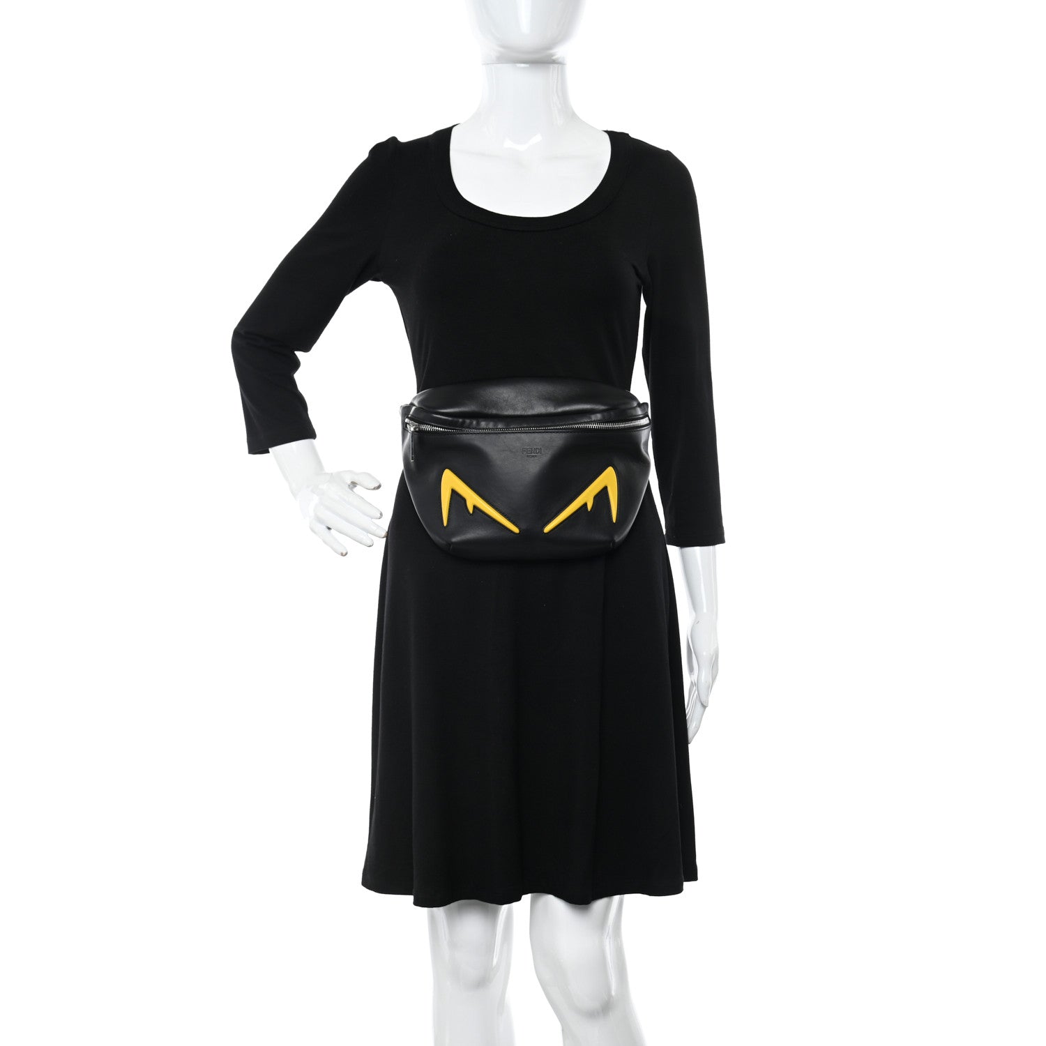 Fendi Vitello Grace Light Century Devil Eyes Belt Bag Black Sunflower 2 of 10
