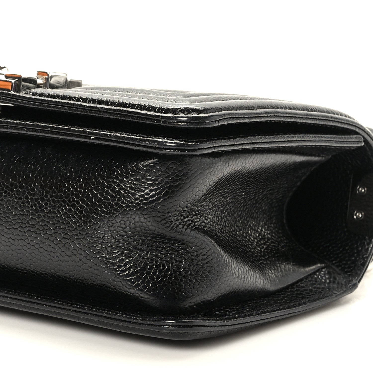 Chanel Iridescent Caviar Chevron Quilted Small Boy Flap Black 9 of 10